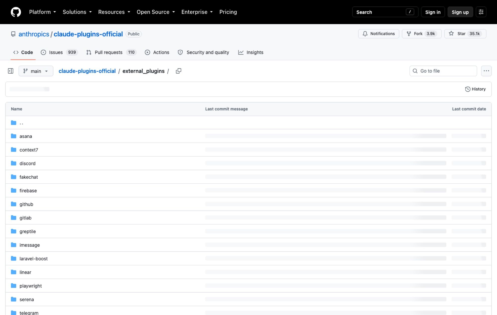 The fifteen third-party plugins in /external_plugins, most of which exist to reach a system that holds credentials