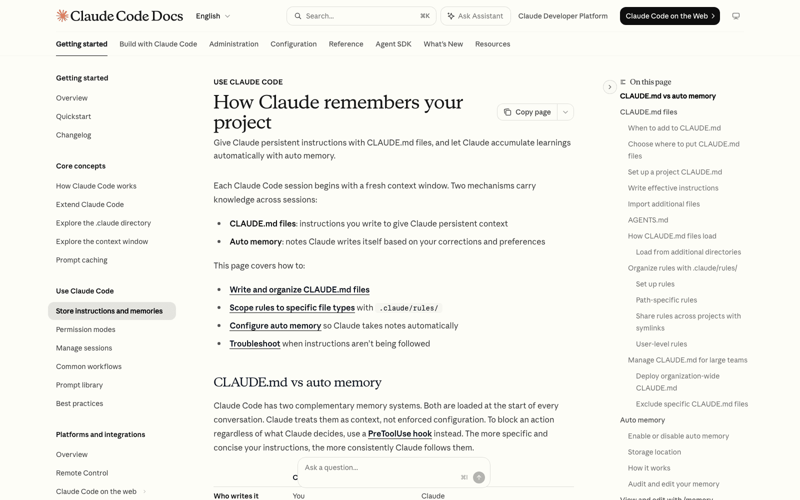 The AGENTS.md answer lives inside the CLAUDE.md memory page rather than in a release note, which is part of why it took the community three days to notice.