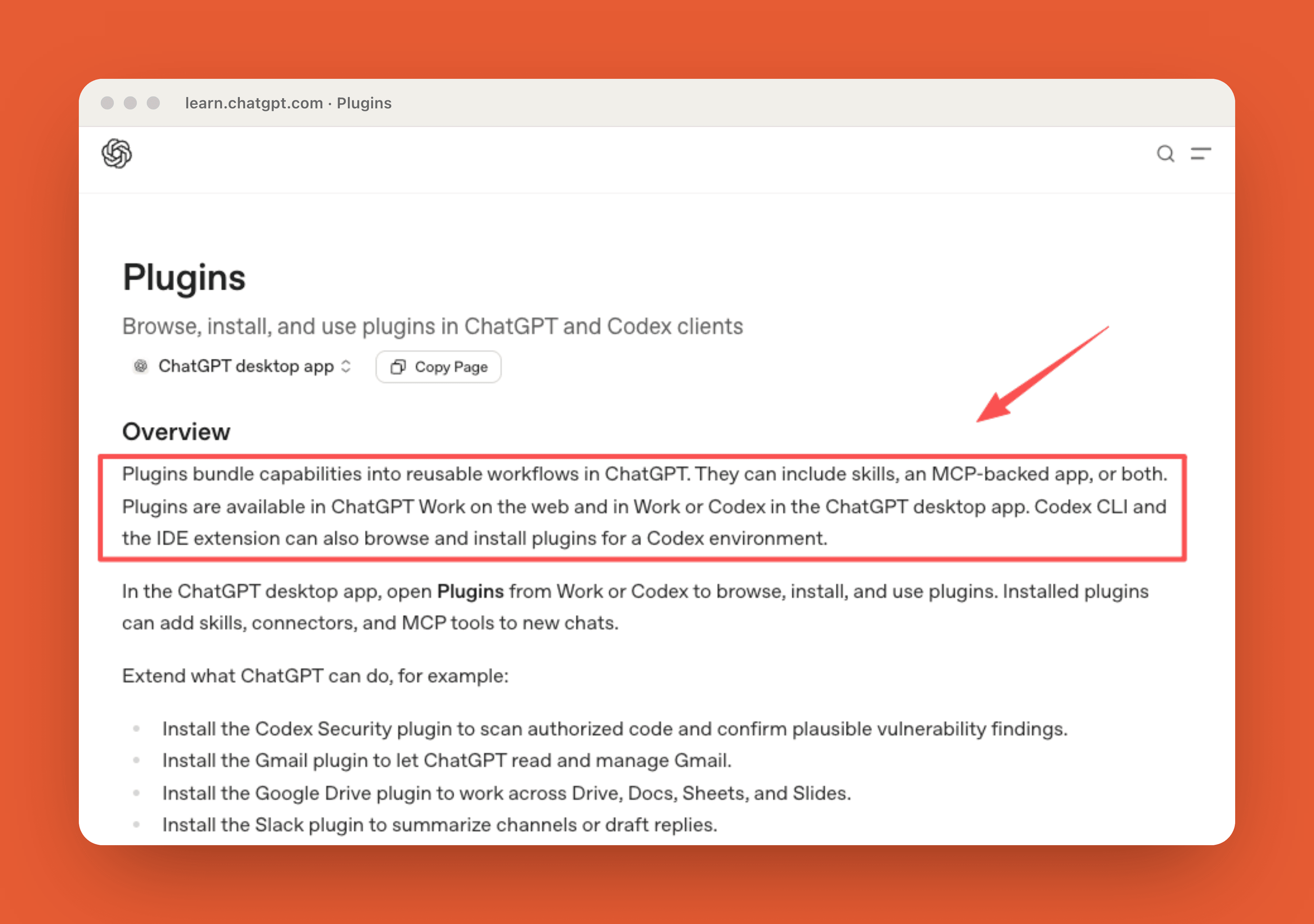 Plugins connecting ChatGPT Work to Gmail, Drive, Slack, and MCP servers