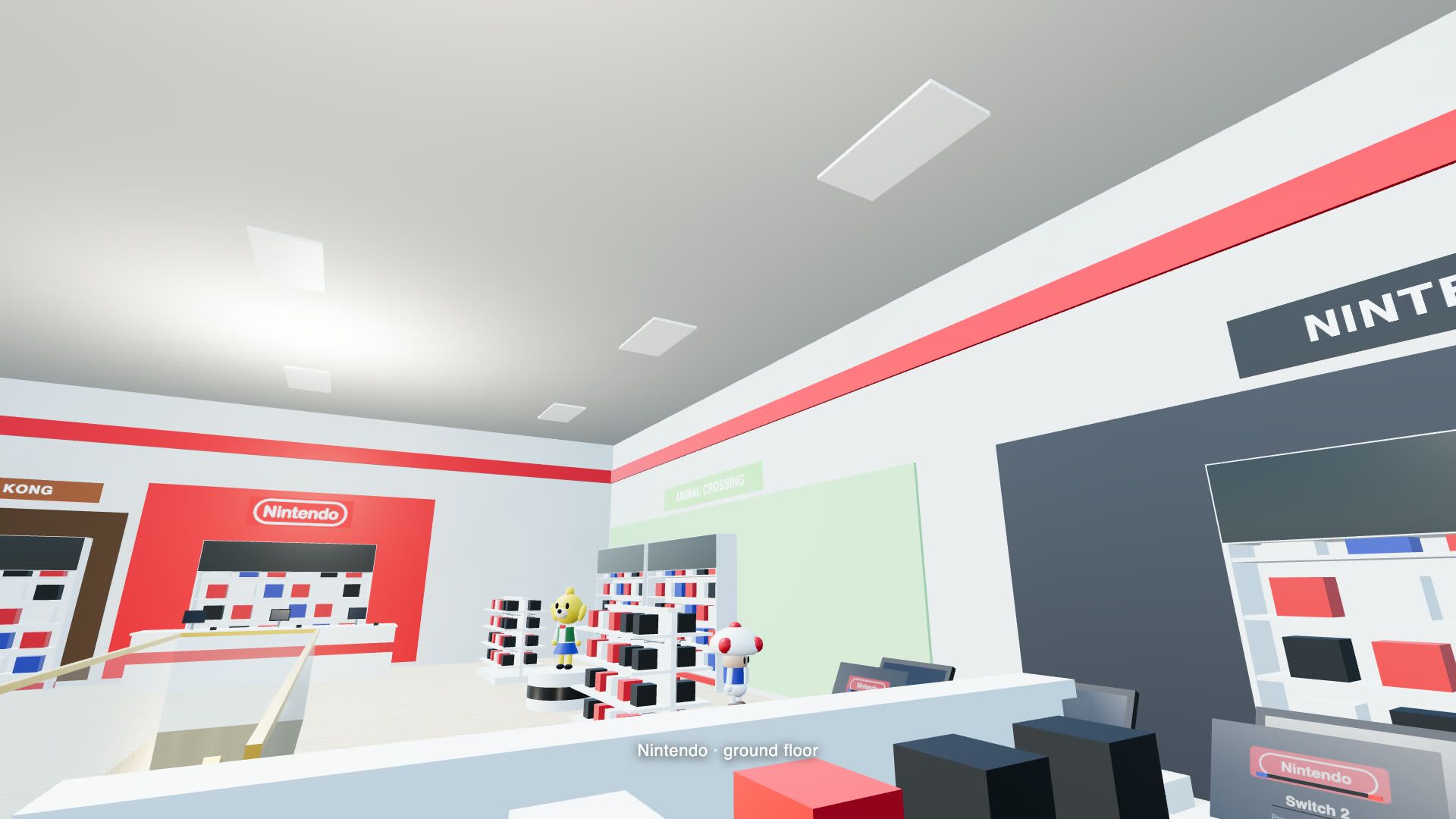 The interior of Nintendo SAN FRANCISCO as reconstructed in the Union Square world, one of two walk-in stores in the scene
