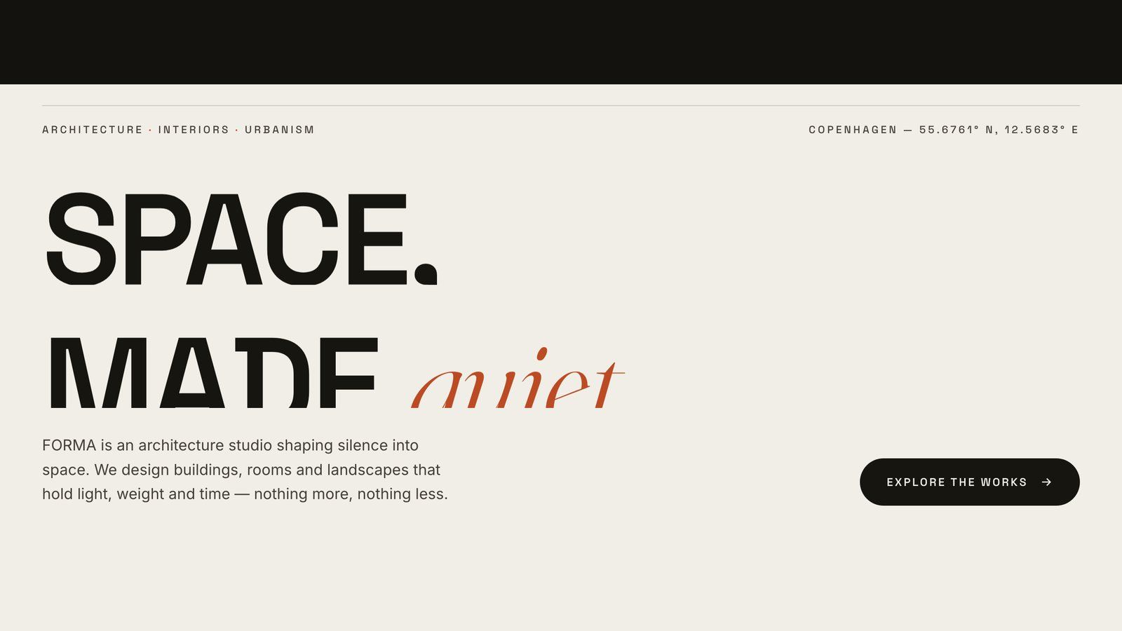 Kimi K3-Demo — Forma, die Website eines Architekturbüros, erstellt von MoClaw