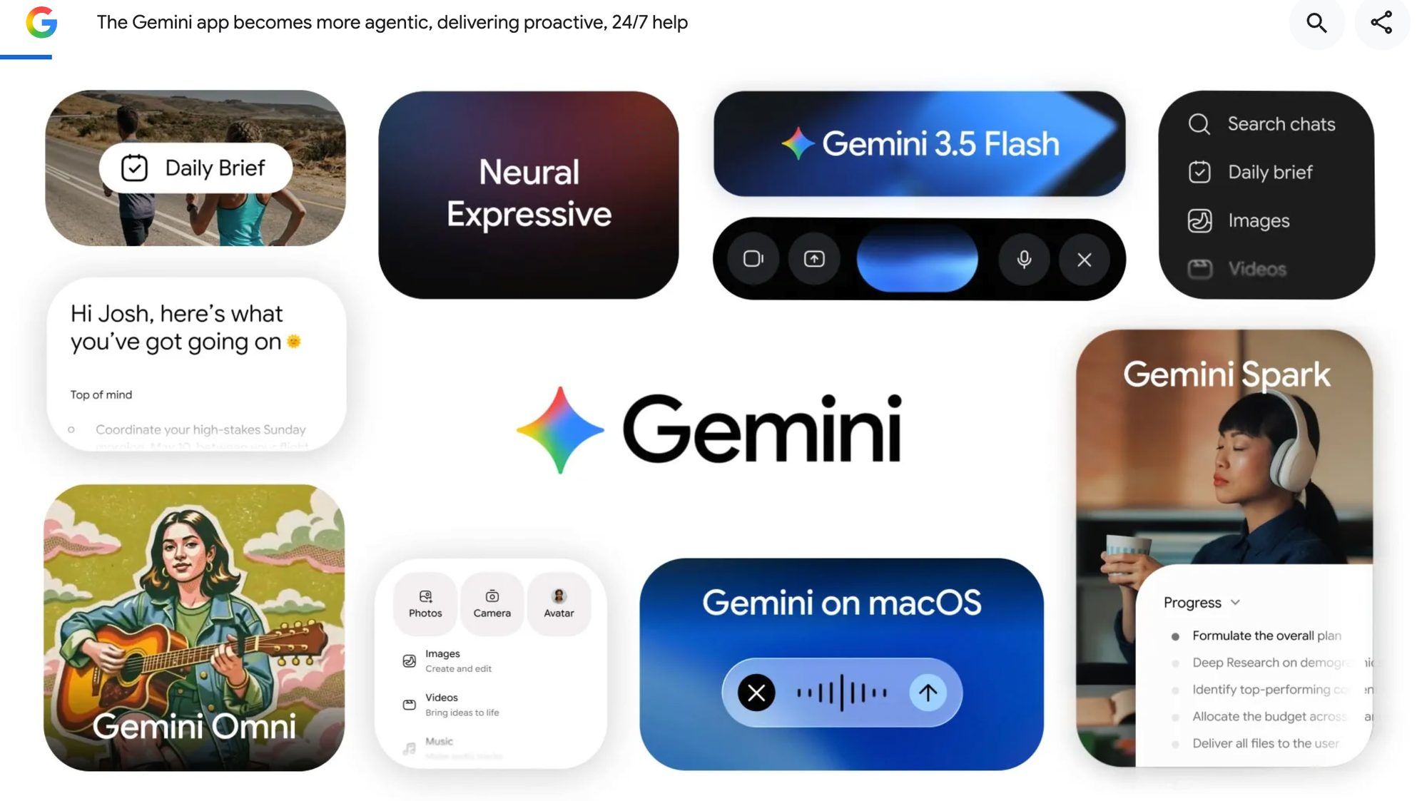 Google announcing that the Gemini app becomes more agentic with proactive background help