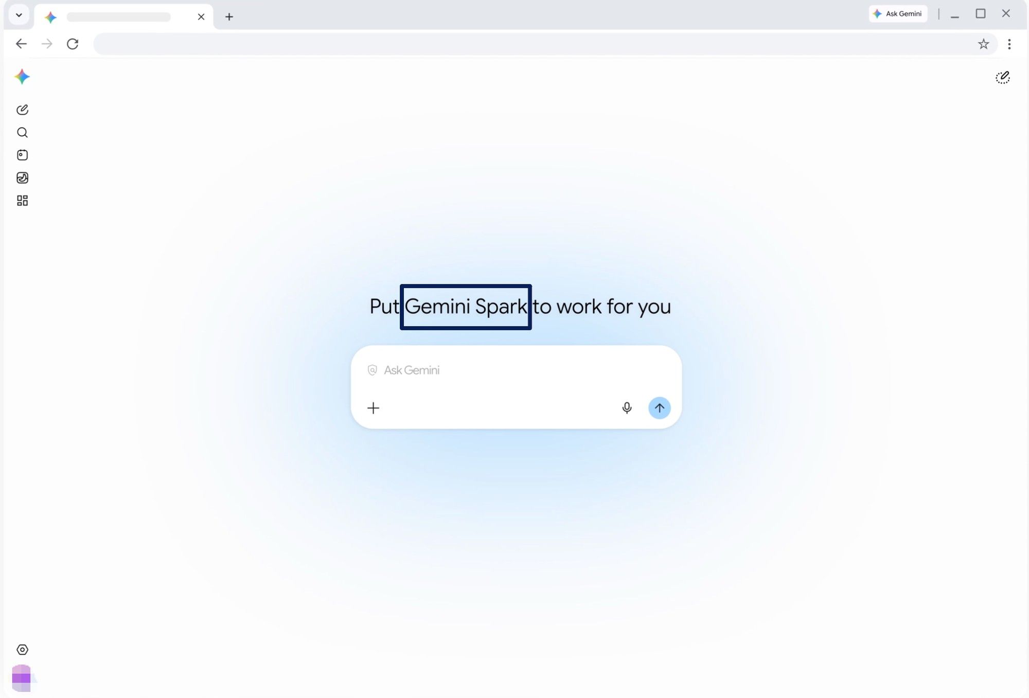 The Gemini Spark entry screen inviting users to put Spark to work