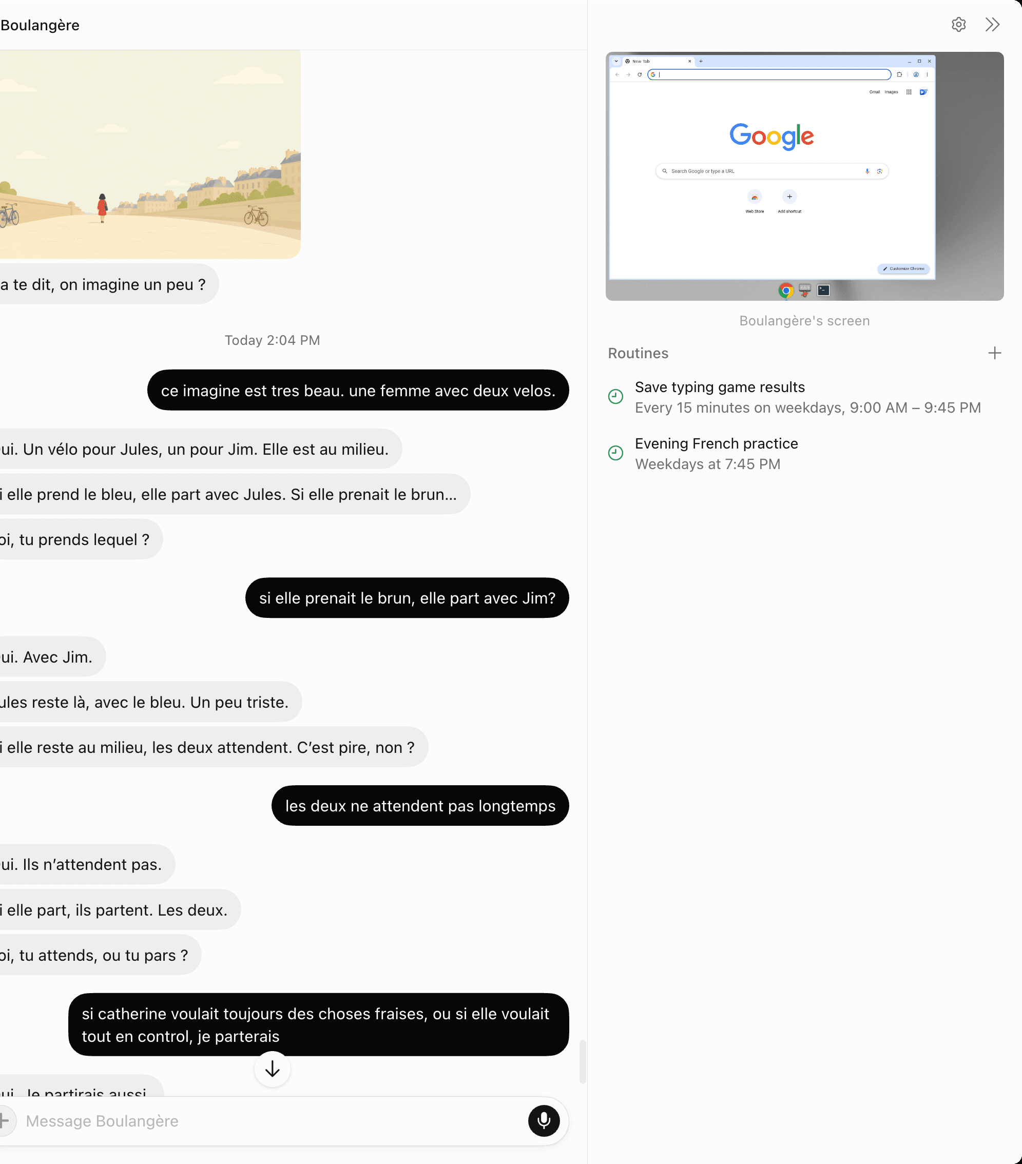 Grok Bot computer and routines: a Bot uses a cloud browser while weekday routines keep running