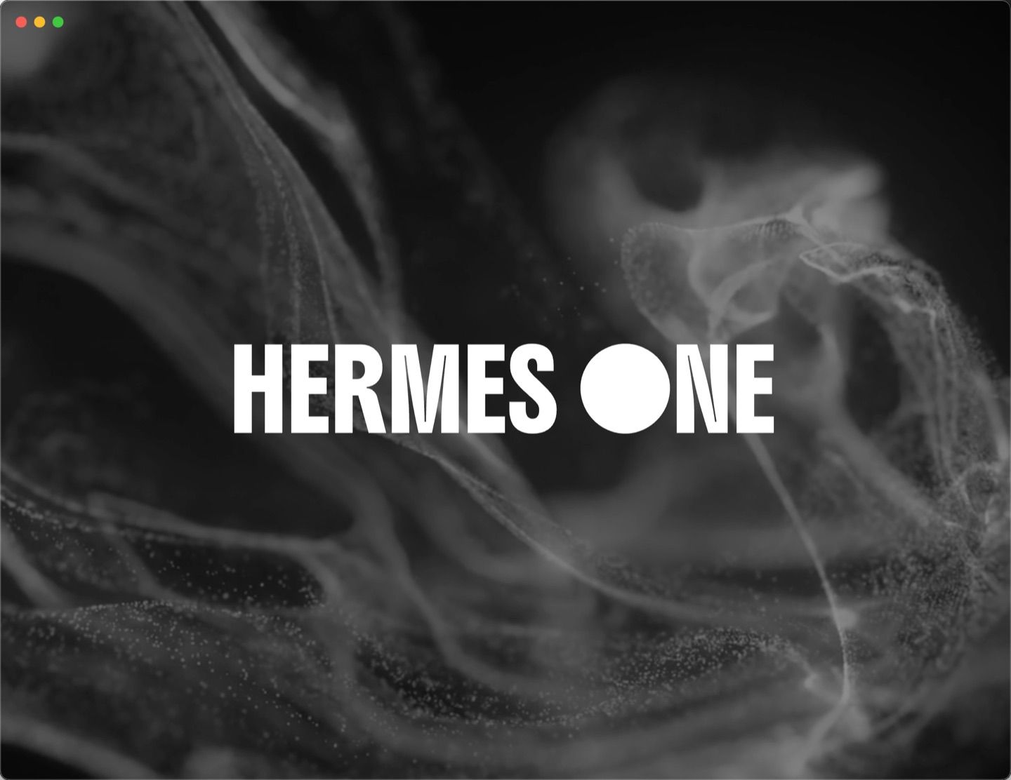 First launch of Hermes Desktop, showing the splash screen for the default Hermes One profile.