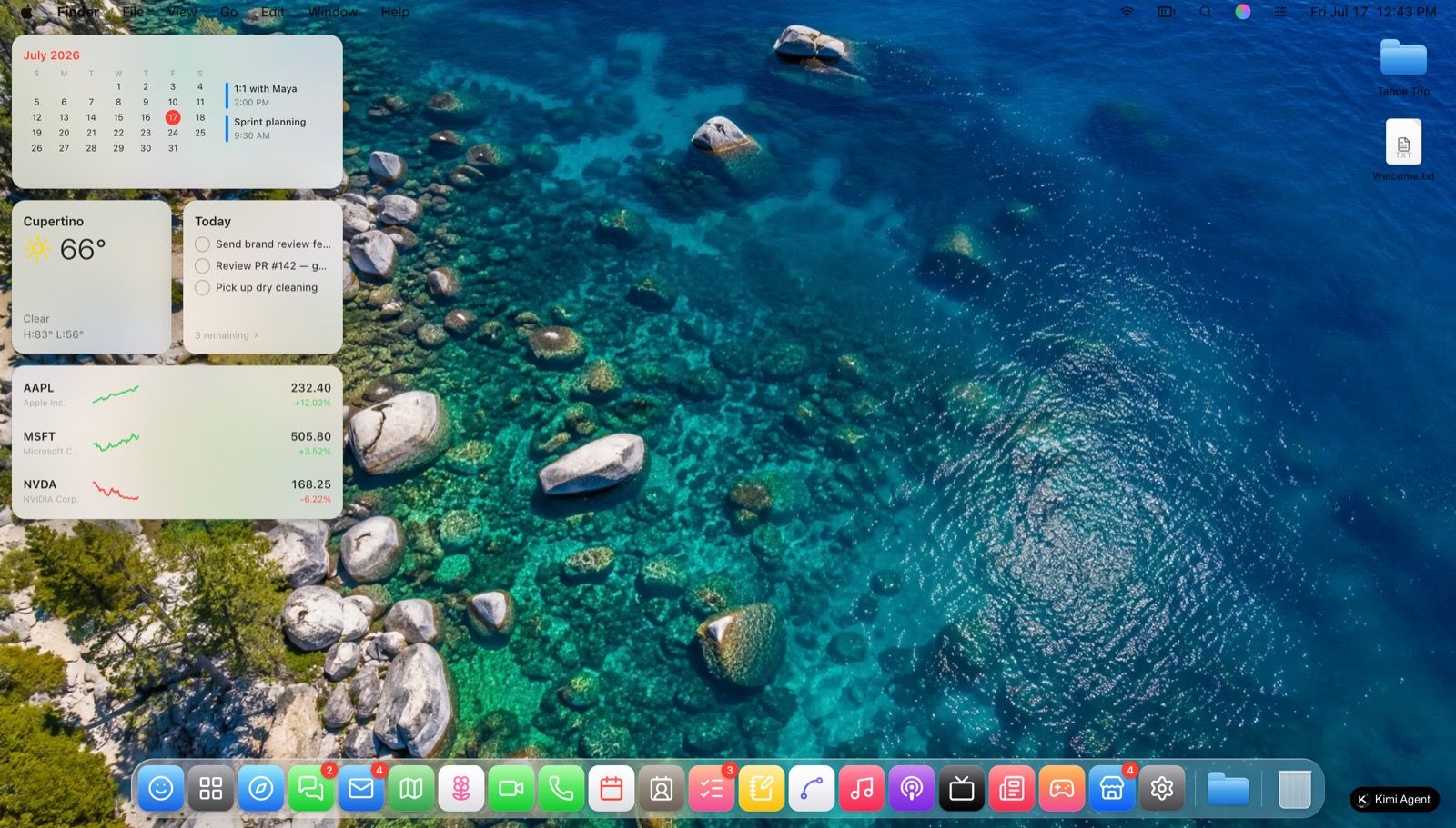 Kimi K3 demo — A working macOS desktop, in the browser, built by Moonshot