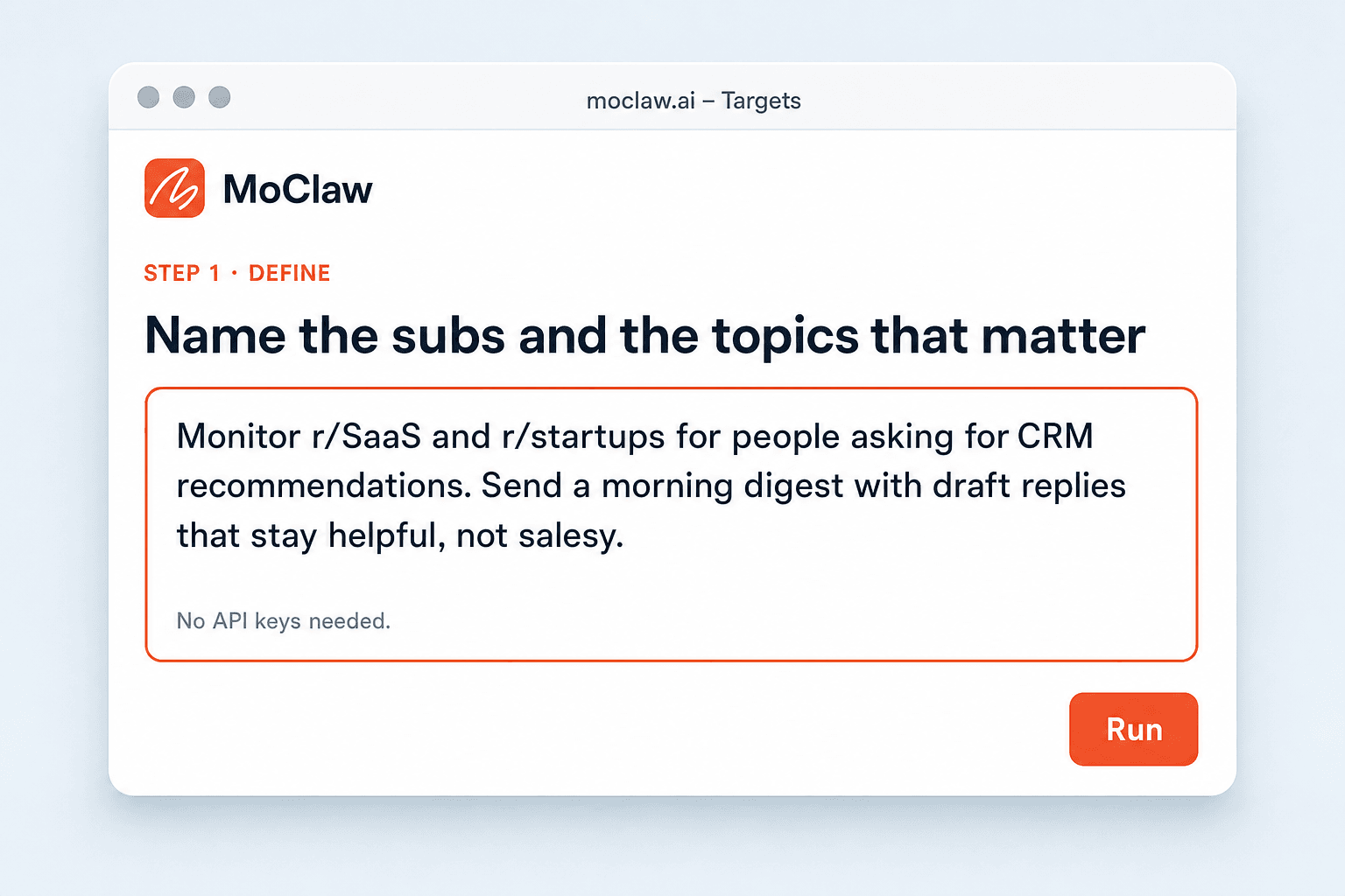 Step 1: define target subreddits and topics