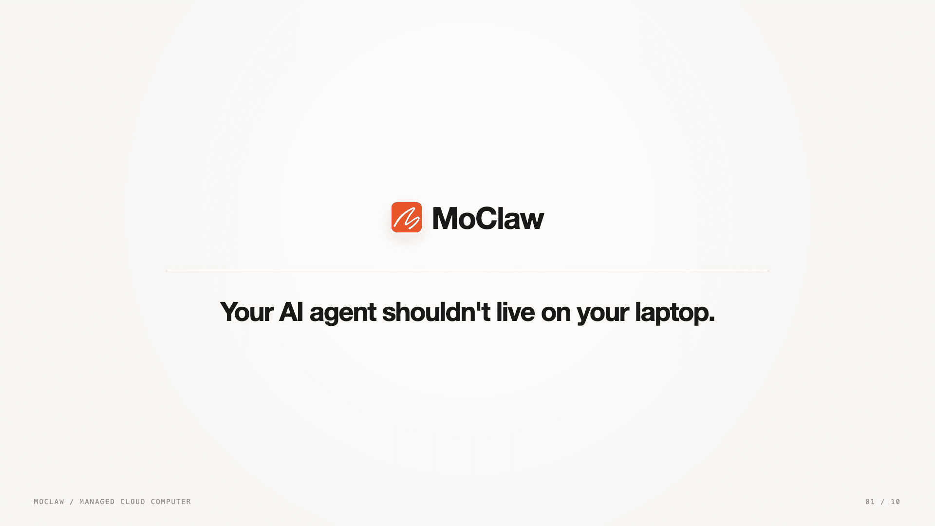 After: the MoClaw opening frame, brand color, logo, and script copy