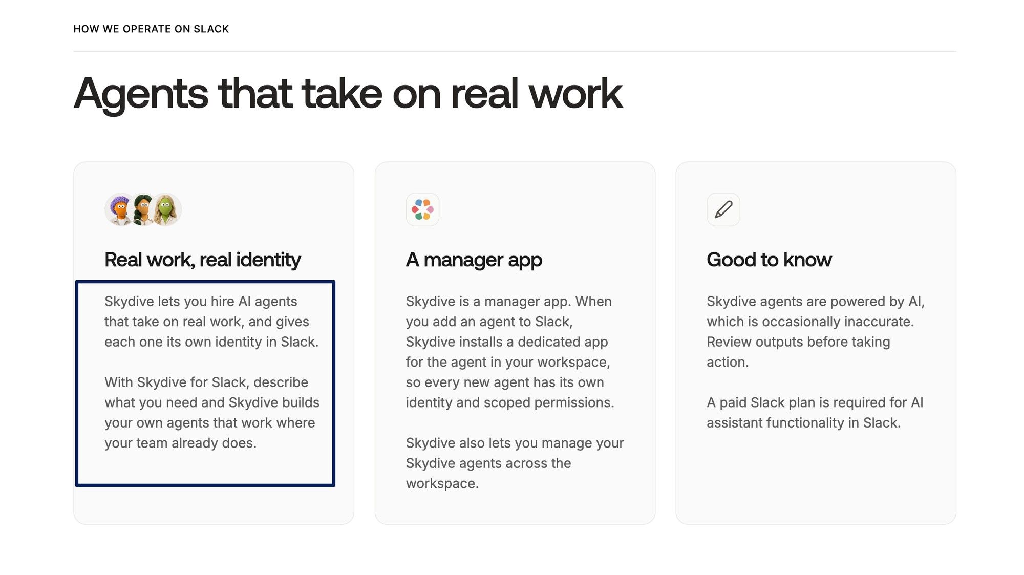 Skydive gives each hired AI agent its own identity inside Slack