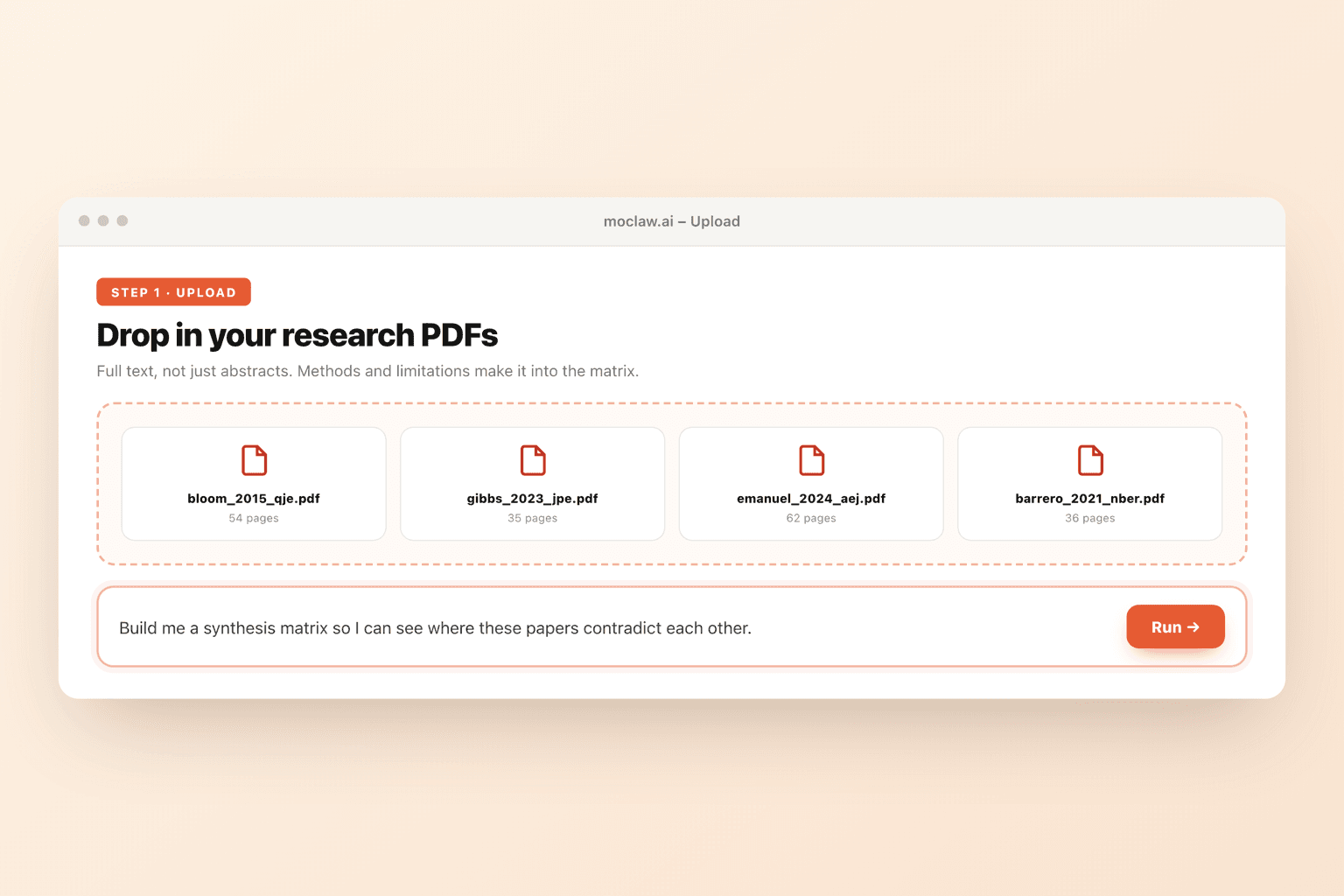 Step 1: research PDFs read and page counts confirmed